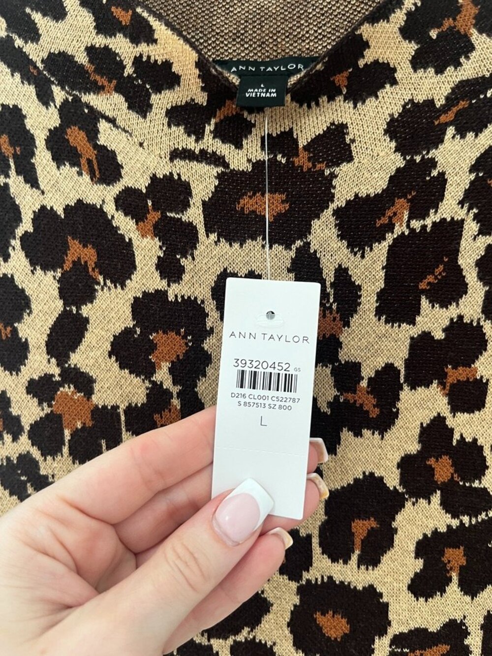 NEW Ann Taylor Leopard Print Knit Midi Dress Size Large - Picture 4 of 8